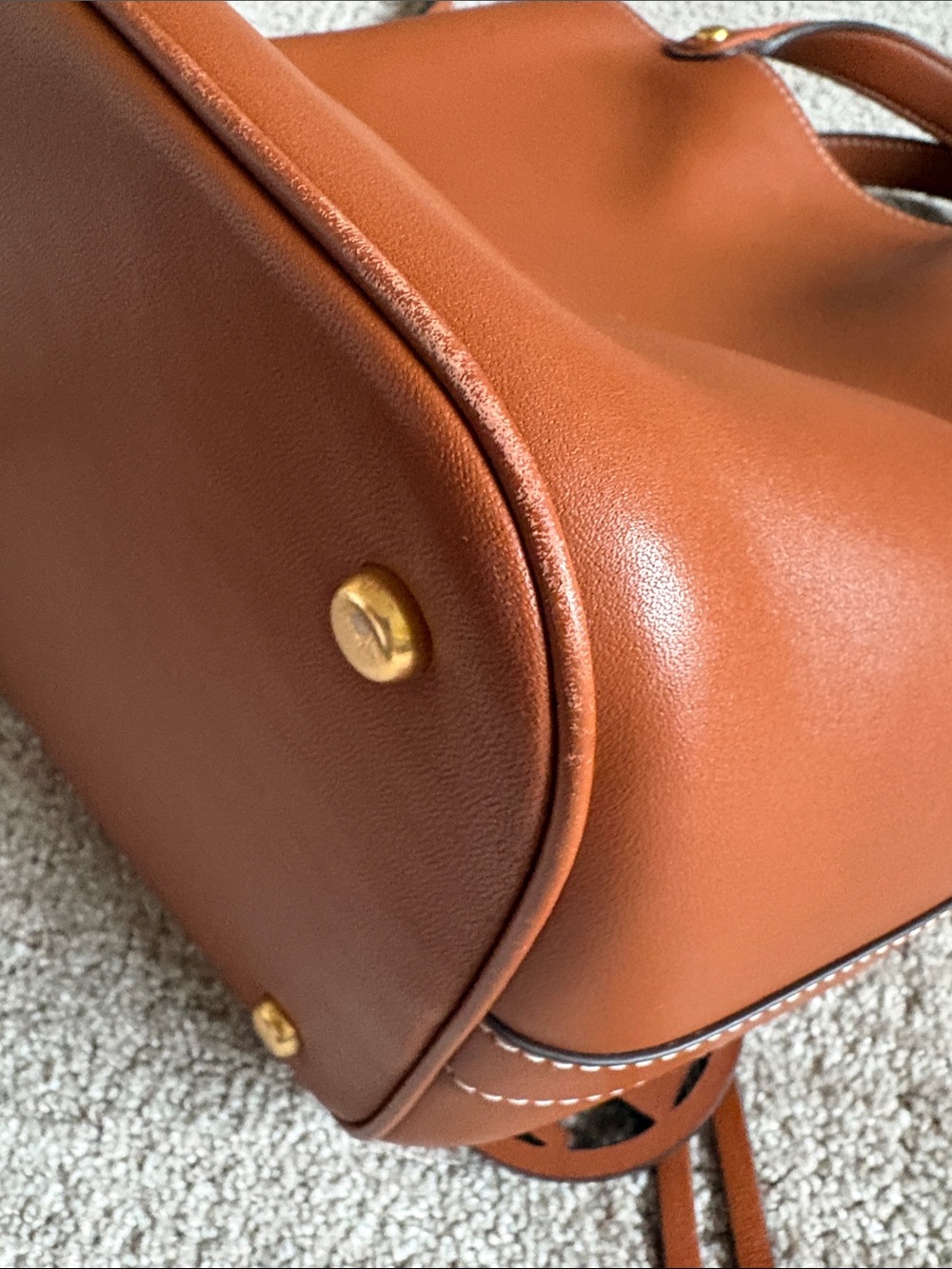 Tory Burch Leather Tote in Saddle - Picture 7 of 16